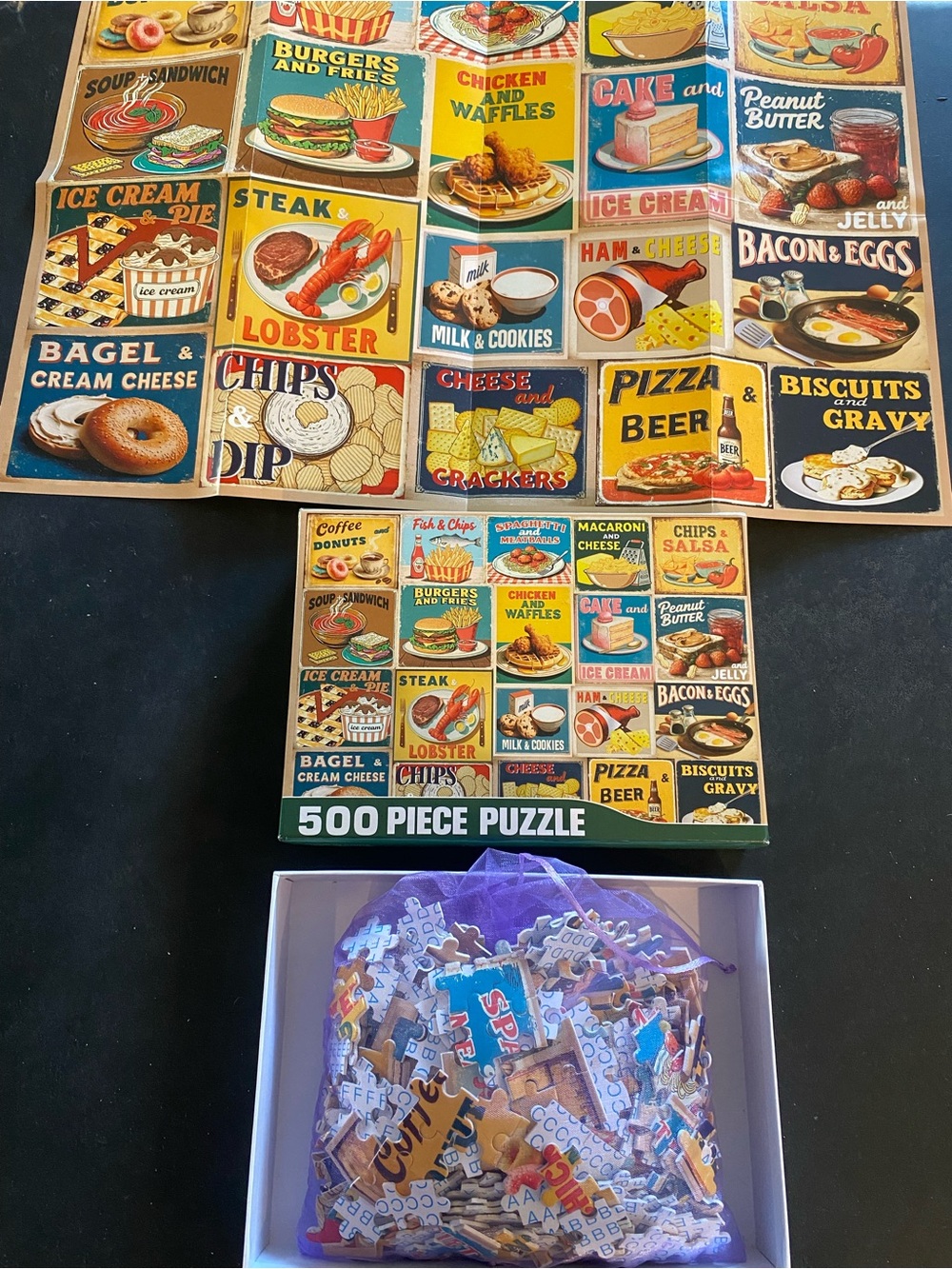 Retro Food Collage 500-Piece Puzzle